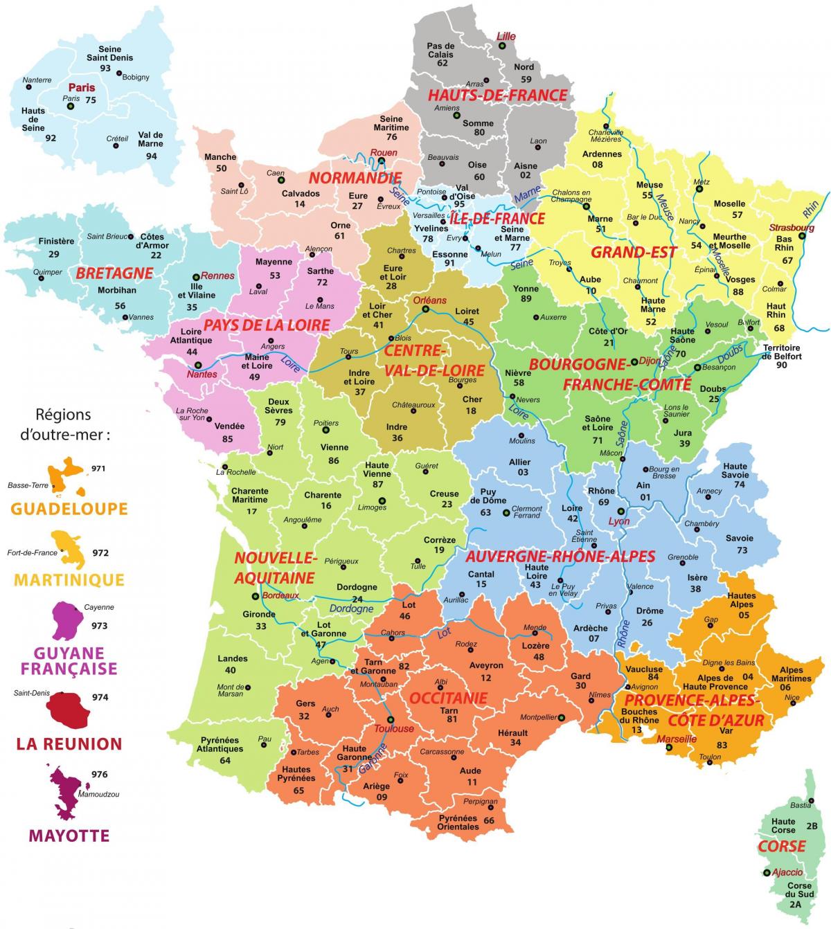 Große Karte von Frankreich