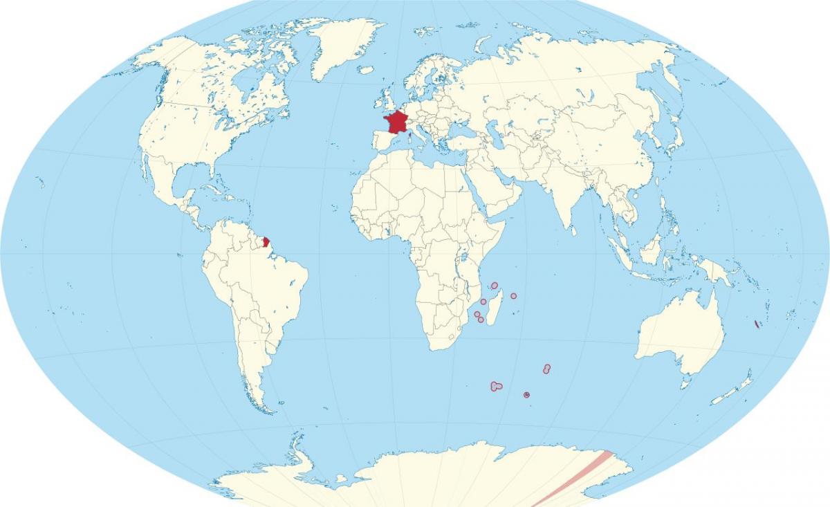 Frankreich Position auf der Weltkarte