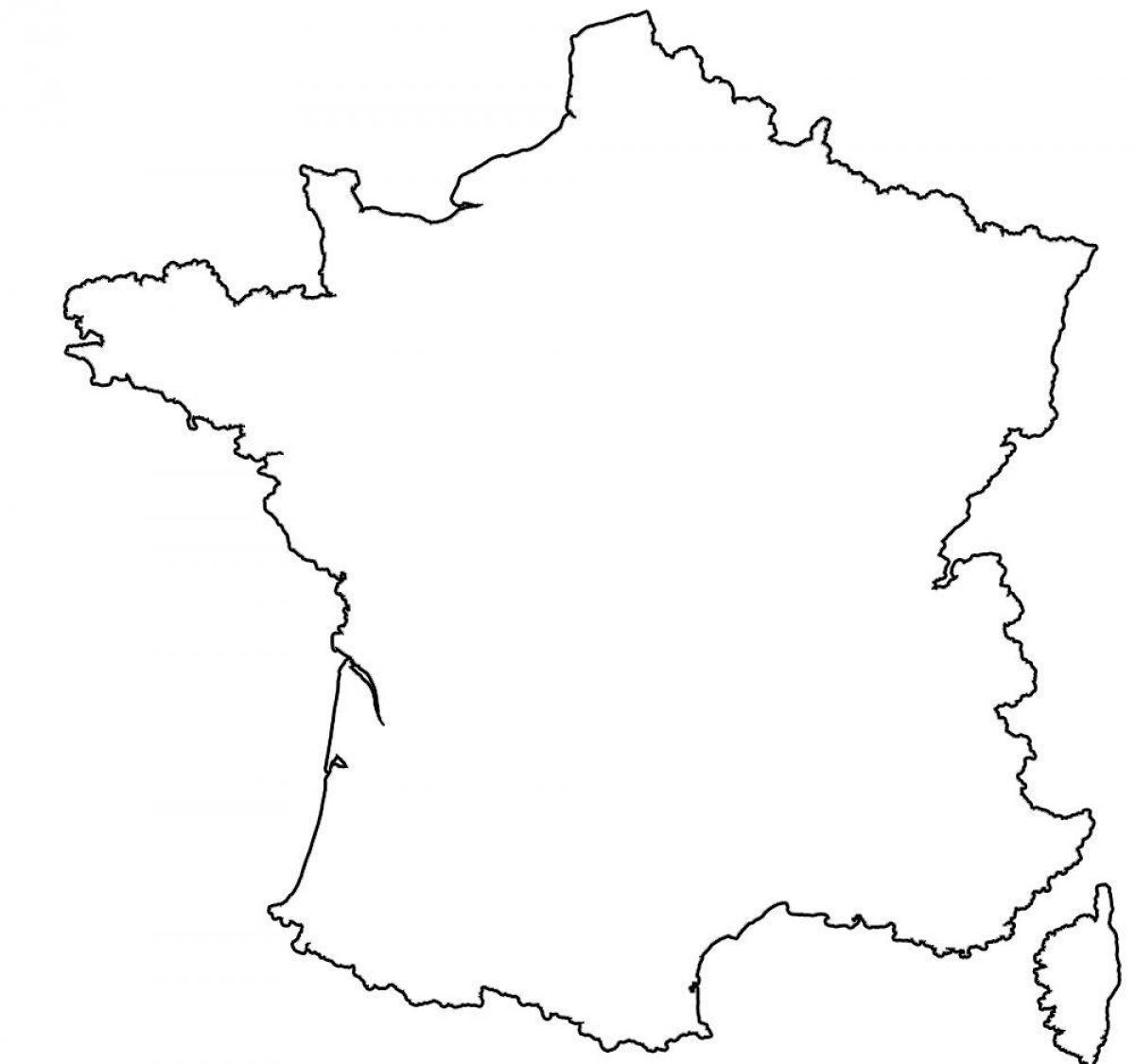 Frankreich Konturen Karte