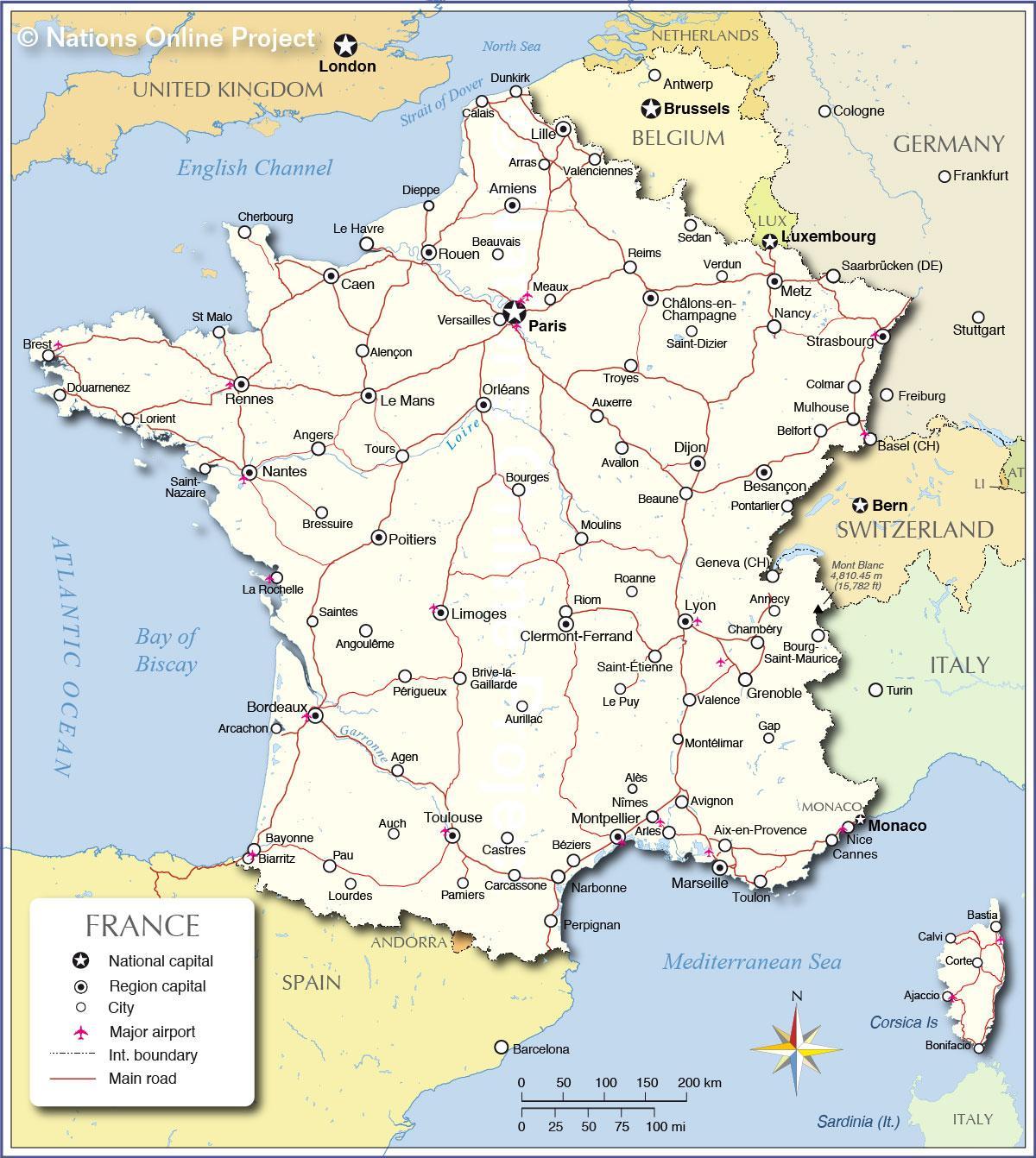 Frankreich administrative Karte
