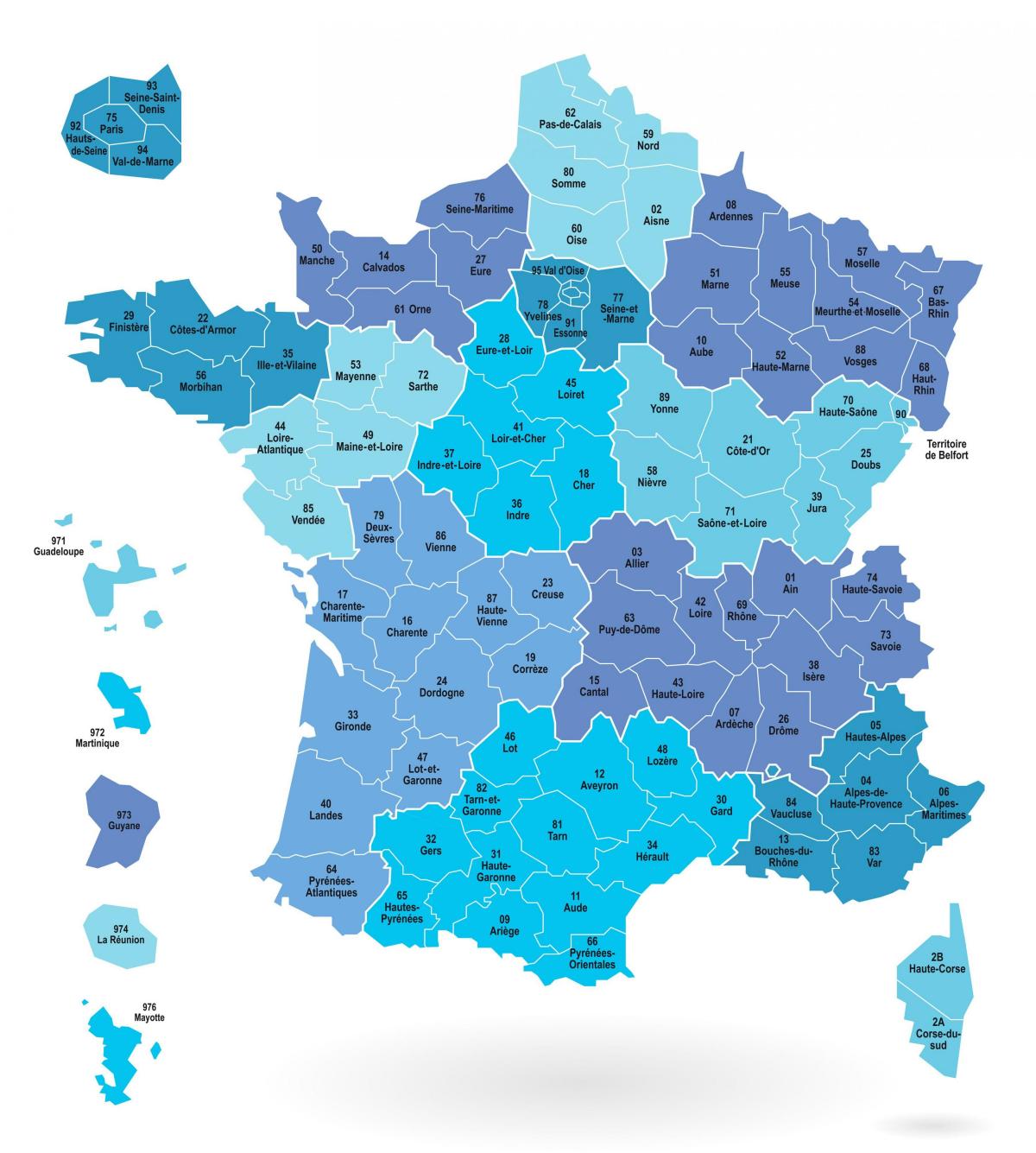 Frankreich Landeskarte