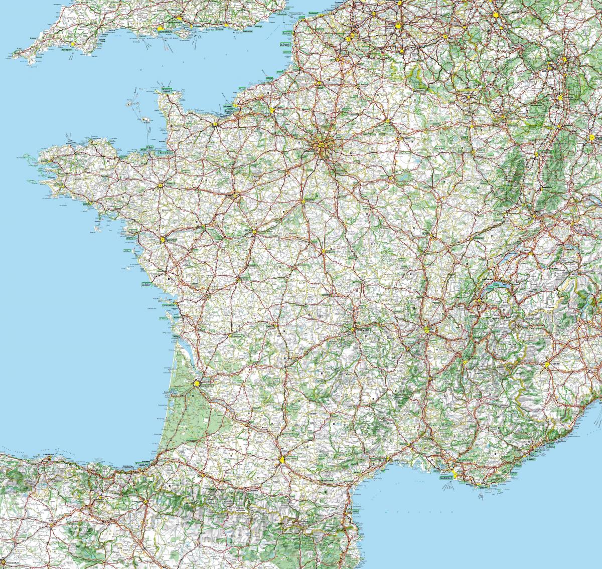 Straßenkarte Frankreich