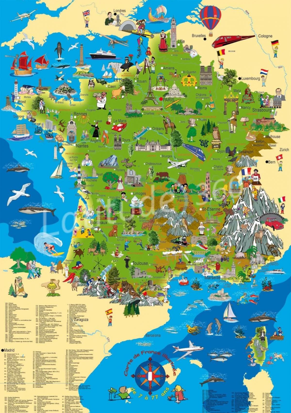 Frankreich Reisekarte