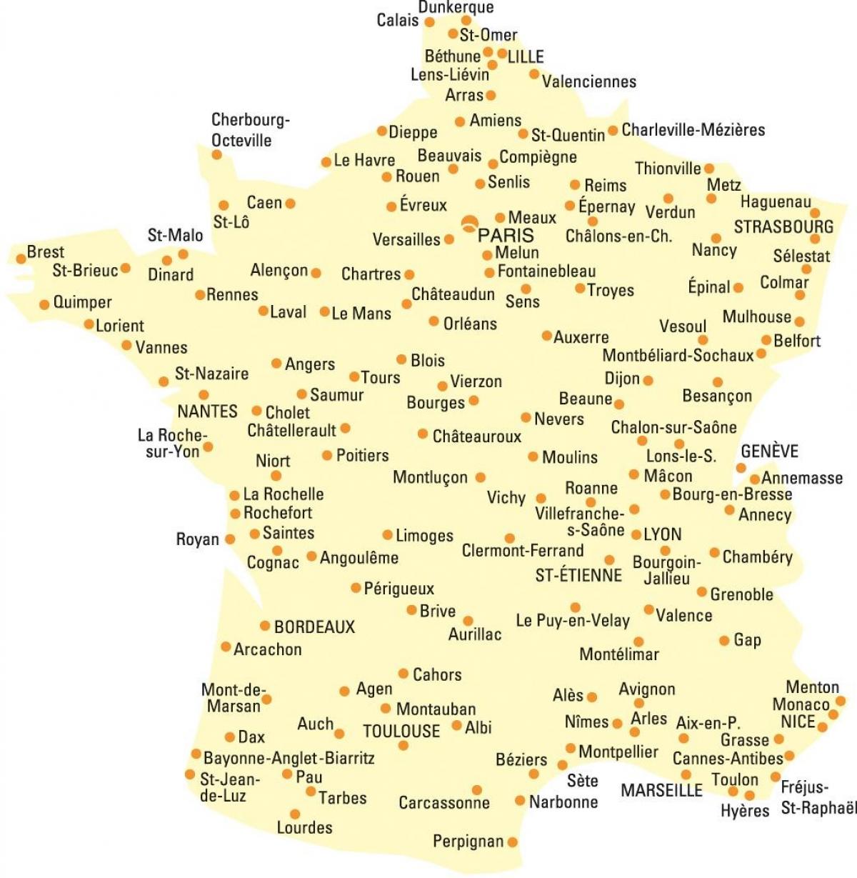 Frankreich Stadtplan